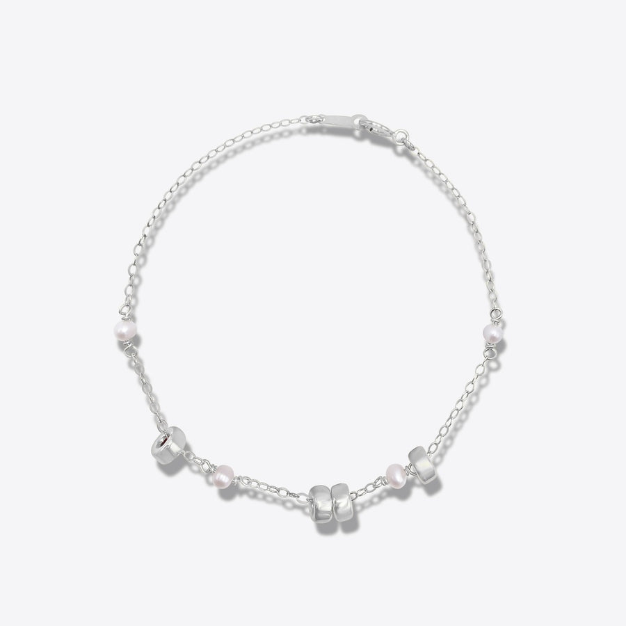 Mini | Amari Mini Pearl & Wheel Bead Bracelet