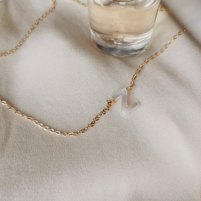 PearlLover | Mother-of-Pearl Initial Pendant Necklace