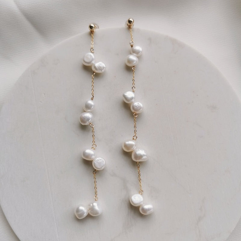 PearlLover | Alivia Chain of Pearl Earrings