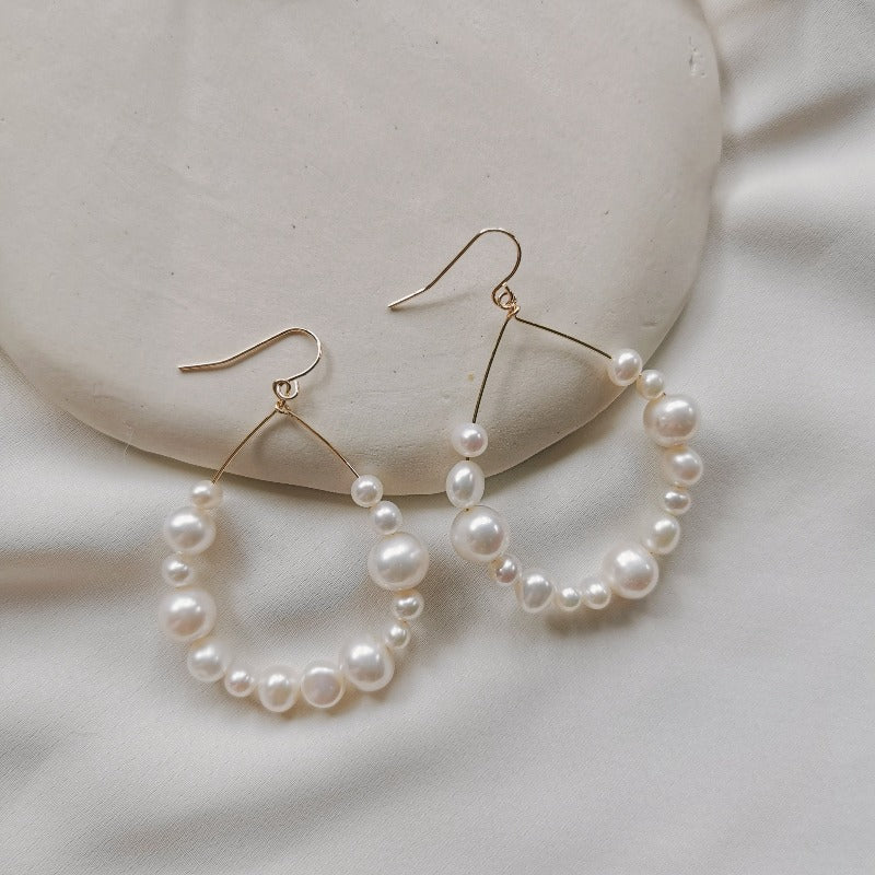 V | Emberly Pearl Hoop Earrings