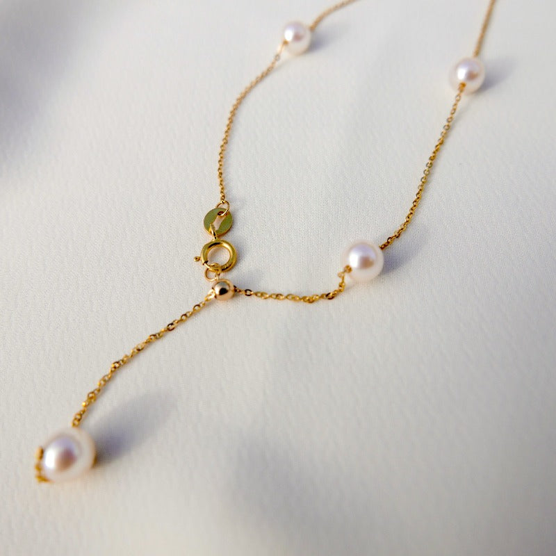 Essentials | Aria Pearl Necklace (18k Gold)
