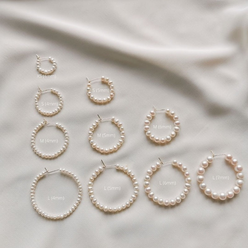 PearlLover | Molly Pearl Hoops (various sizes)