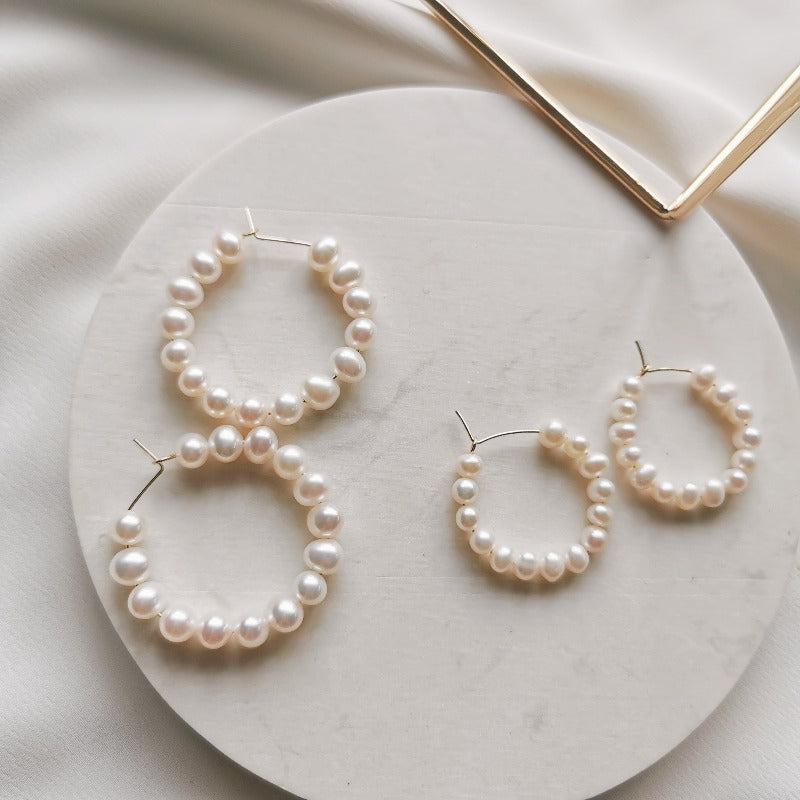 PearlLover | Molly Pearl Hoops (various sizes)